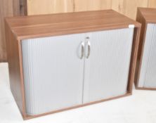 Pair of 2-Door Office Tambour Cabinets - Ref: HPS115+HPS116/7631751/WH2 - CL987 - Location: