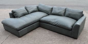 1 x JOHN LEWIS Leather Corner Sofa in Sellvagio Green - Original RRP £3,429.00 - NO VAT ON