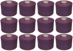 42 x Cones of 1/13 MicroCotton Knitting Yarn - Colour: Purple - Approx Weight: 2,300g Each - Huge
