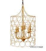 1 x Sylla Roman Inspired 8-Light Iron Hanging Ceiling Lamp With An Opulent Gold Finish - Original