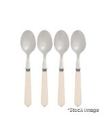 1 x Set Of Four Table Spoons - Ivory - Original Retail £12.00 - Ref: OKA/LCT022WHT-0/P23 - CL923 -