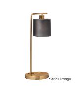 1 x Claudette Art Deco Style Table Lamp with Glass Shade and Bronze Finish - Original Retail £195.00
