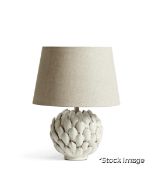 1 x Anzio Table Lamp - Powder White - Original Retail £225.00 - Ref: OKA/A18995-2-14-1654-10/C2 -