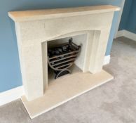 1 x Stone Fireplace with Hearth & Gas Fire - NO VAT ON THE HAMMER