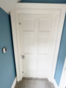 1 x Solid Wood Lockable Painted Internal Door - Includes Hinges and Handles