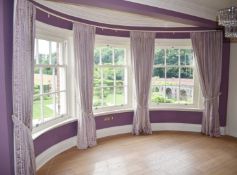 4 x Luxury Bespoke Handmade Lined Curtains with Tiebacks - NO VAT ON THE HAMMER