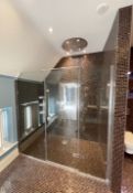 1 x Premium Shower with Rainwater Head and Glass Panel Door - NO VAT ON HAMMER