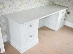 1 x MARTIN MOORE Bespoke Solid Wood Painted Double Pedestal 4-Drawer Desk / Dressing Table