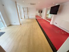 Large Area of High Quality Oak-style Laminate Gym Flooring, 6.9 x 5.5m - NO VAT ON THE HAMMER