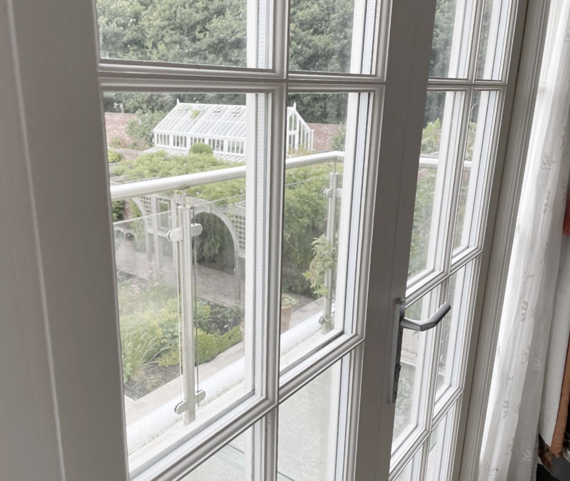 1 x Glazed Double Doors to Balcony in White - NO VAT ON THE HAMMER - Image 5 of 6