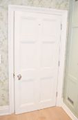 1 x Solid Wood Lockable Painted Internal Door - Includes Hinges and Handles