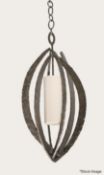 1 x PORTA ROMANA 'Miro' Luxury Forged Metal Cage Artisan Ceiling Light Fitting - RRP £3,427