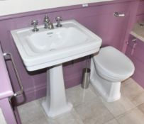 1 x WAVERLEY Traditional Toilet and Pedestal Sink Unit - NO VAT ON THE HAMMER