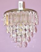 A Pair of LAURA ASHLEY Vienna Crystal And Brushed Brass Wall Lights - NO VAT ON THE HAMMER
