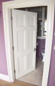 1 x Solid Wood Lockable Painted Internal Door - Includes Hinges and Handles - NO VAT ON HAMMER