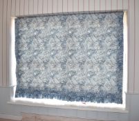 2 x Bespoke Handmade Lined Blue Kitchen Blinds In Utility Room - NO VAT ON THE HAMMER