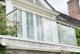 1 x Bespoke Modern Rectangular Glass and Metal Balcony - NO VAT ON THE HAMMER