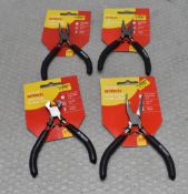 4 x AMTECH Mini Pliers - Long Nose, Combination, Bent Nose & Top Cutter - Original Retail £15.80 -