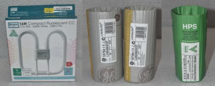 14 x CROMPTON/LUCALOX/VENTURE Bulbs - Includes 11 X Crompton 16W Compact Fluorescents, 2 X Lucalox