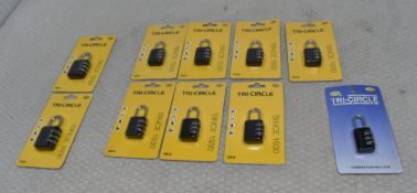 10 x Tri-Circle Combination Pad Locks - Ref: HW606/HWP7 - CL911 - Location: Altrincham