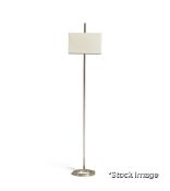 1 x Hooper Vintage-Style Handmade Floor Lamp With A Nickel Finish - Original Retail £595.00 - Ref:
