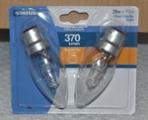 12 x STATUS Halogen 370 Lumen 28W Clear Candle Bulb 2-Packs - Bayonet Cap - Ref: HW114/HWP1 -