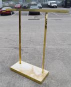 1 x Opulent Garment Rail from a Versace Retail Display Featuring a Marble Base, Curved Design and