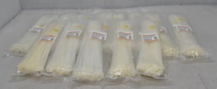 13 x JEMCO Packs Of White Cable Ties - 100Pcs/Pack - Ref: HW456/HWP6 - CL911 - Location: