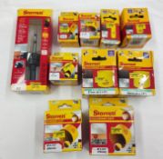 9 x Starrett Fast Cut Holesaws - 32mm To 70mm - With Arbor - Original Retail £190 - Ref: HWF101 -