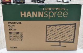1 x Hanns-G HQ272 27 Inch LCD Monitor - Model HQ272PPB - 2560x40 WQHD 2K Resolution - New Boxed