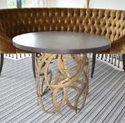 1 x Round Bar Table with Gold Artisan Base - Ref: ASH213/GAM - CL934 - NO VAT ON THE HAMMER -