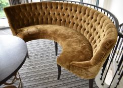 1 x Curved Velvet Upholstered Button Back Sofa - Ref: ASH212/GAM - CL934 - NO VAT ON THE HAMMER -