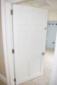 1 x Solid Wood Lockable Painted Internal Door - Includes Hinges and Handles - Ref: ASH178/