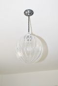 1 x Glass Ceiling Pendant Light Fitting - Ref: ASH181/BCR - CL934 - NO VAT ON THE HAMMER - Location:
