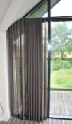 A Pair of Brown Hessian Curtains - Ref: ASH218/GAM - CL934 - NO VAT ON THE HAMMER - Location: