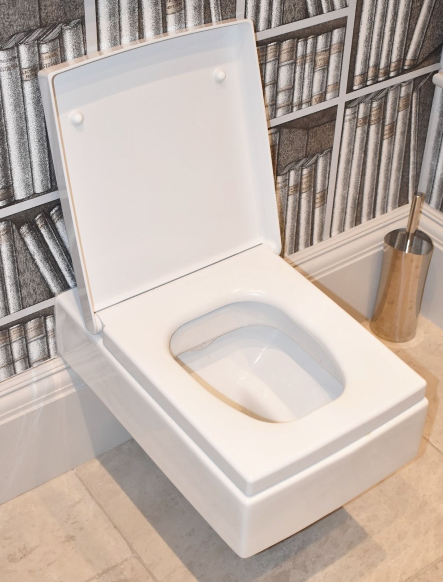 1 x Bathroom Suite Under Stairs Inc. Sink with Vanity Unit, Mirror, Toilet + Flush - Image 17 of 18