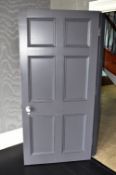 1 x Solid Wood Lockable Painted Internal Door - Includes Hinges and Handles - Ref: ASH149/