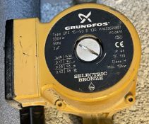1 x Grundfos Pump UPS 15-50 B 130 - Ref: PPR - CL934 - NO VAT ON THE HAMMER - Location: Knutsford