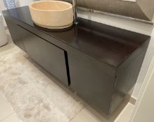 1 x Wall Mounted Vanity Unit with Stone Oval Sink - Ref: Wall Mounted Vanity Unit - CL939 - NO VAT