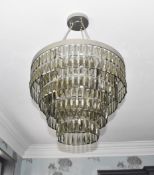 1 x Glass Pendant Chandelier - Ref: ASH137/ENT - CL934 - NO VAT ON THE HAMMER - Location: