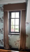 1 x Pair of Bespoke Lined Curtains and Pelmet Box in Brown - Ref: ASH203/ENT - CL934 - NO VAT ON THE
