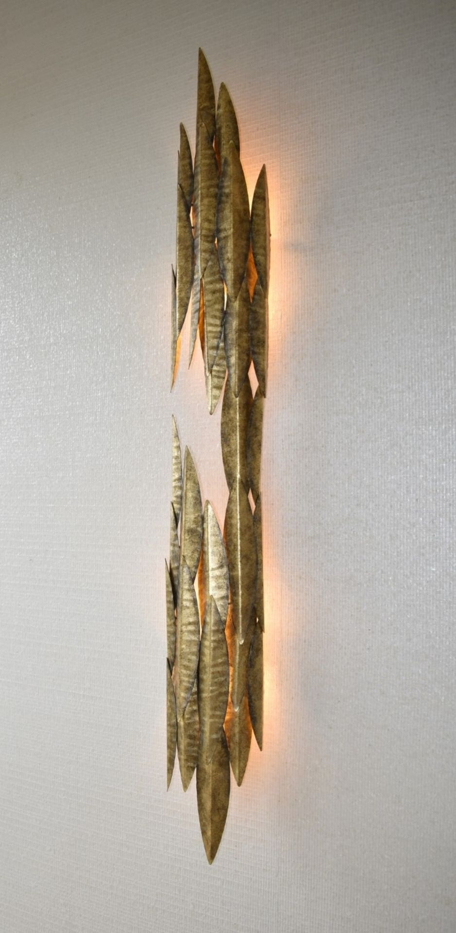 1 x PORTA ROMANA 'Leaf' Forged Steel 1.4-Metre Wall Light with a Gold Finish - Original RRP £5,600 - Image 2 of 6