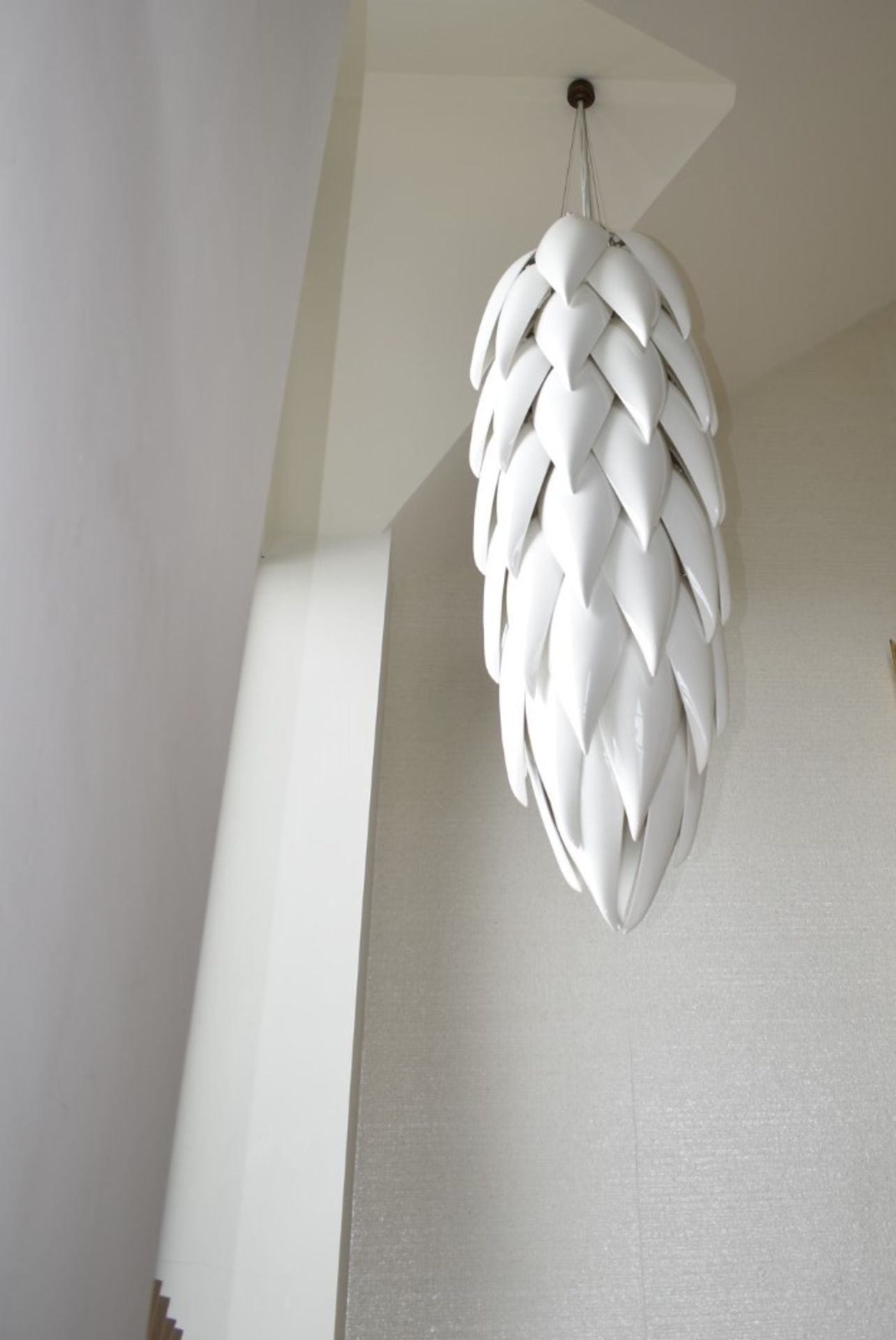 1 x ARCHITONIC 'Aloe Shoot' 1.6-Metre Designer Suspended White Porcelain Centrepiece Chandelier - Image 6 of 9