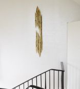 1 x PORTA ROMANA 'Leaf' Forged Steel 1.4-Metre Wall Light with a Gold Finish - Original RRP £5,600