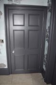 1 x Solid Wood Lockable Painted Internal Bathroom Door - Includes Hinges and Handles - Ref: ASH134/