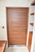 1 x Solid Wood Lockable Painted Internal Bathroom Door - Includes Hinges and Handles - Ref: ASH187/