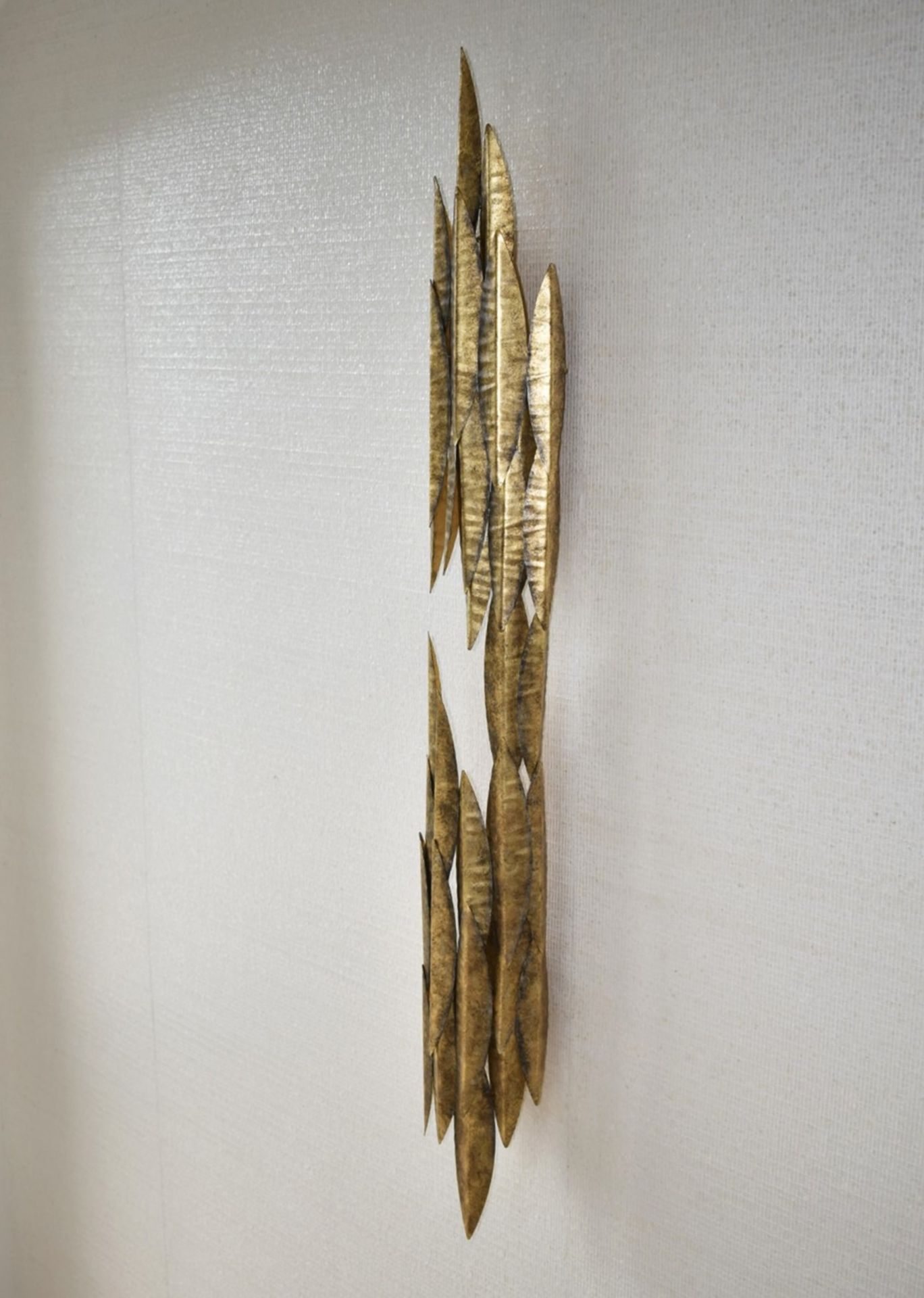 1 x PORTA ROMANA 'Leaf' Forged Steel 1.4-Metre Wall Light with a Gold Finish - Original RRP £5,600