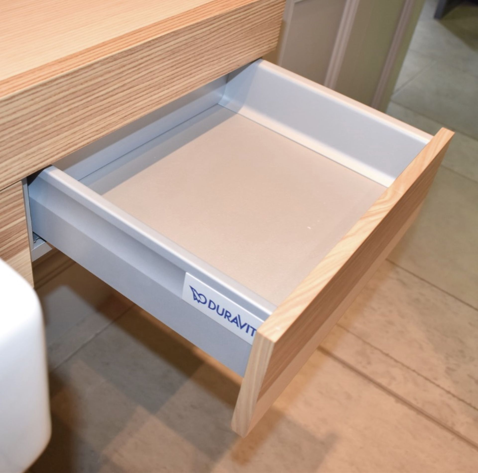 1 x Bathroom Suite Under Stairs Inc. Sink with Vanity Unit, Mirror, Toilet + Flush - Image 8 of 18