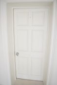 1 x Solid Wood 7.5cm Thick Lockable Painted Internal Door - Includes Hinges and Handles - Ref: