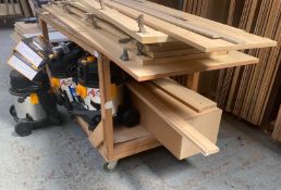 1 x Wooden Work Table On Castors - Ref: GMS061 - CL937 - Location: London NW2Description: